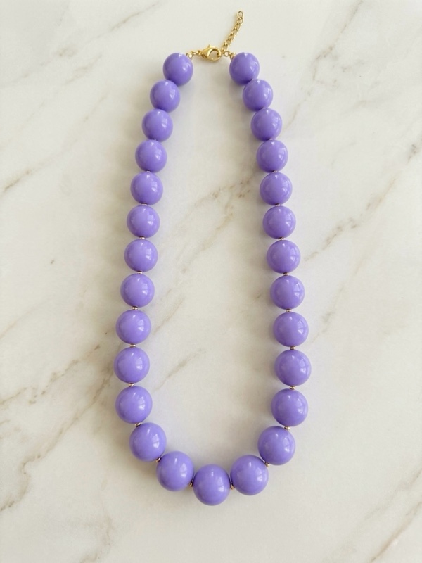 COLLAR CHUNKY BEADS LILA COLORES