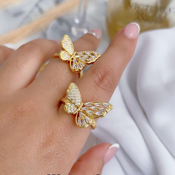 ANILLO RODIO MARIPOSA DORADO