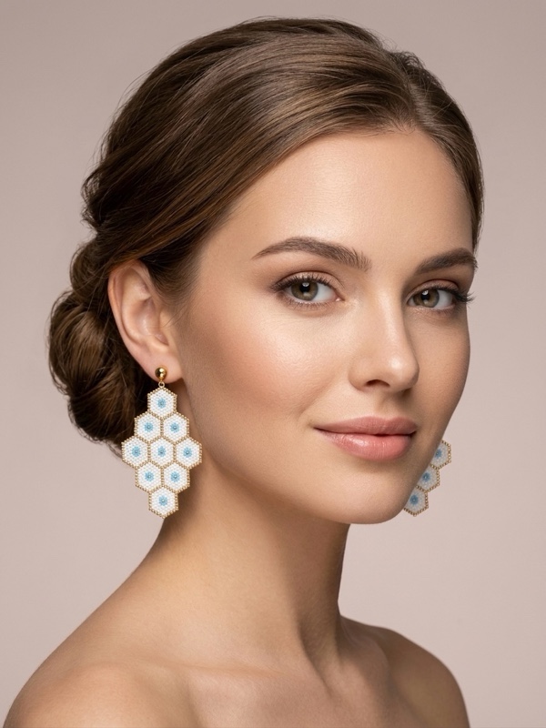 MAXIARETES TEJIDOS MIYUKI BLANCOS CON AZUL COLORES