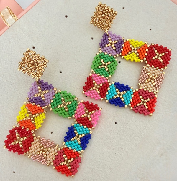 ARETES TEJIDOS MIYUKI COLORES COLORES