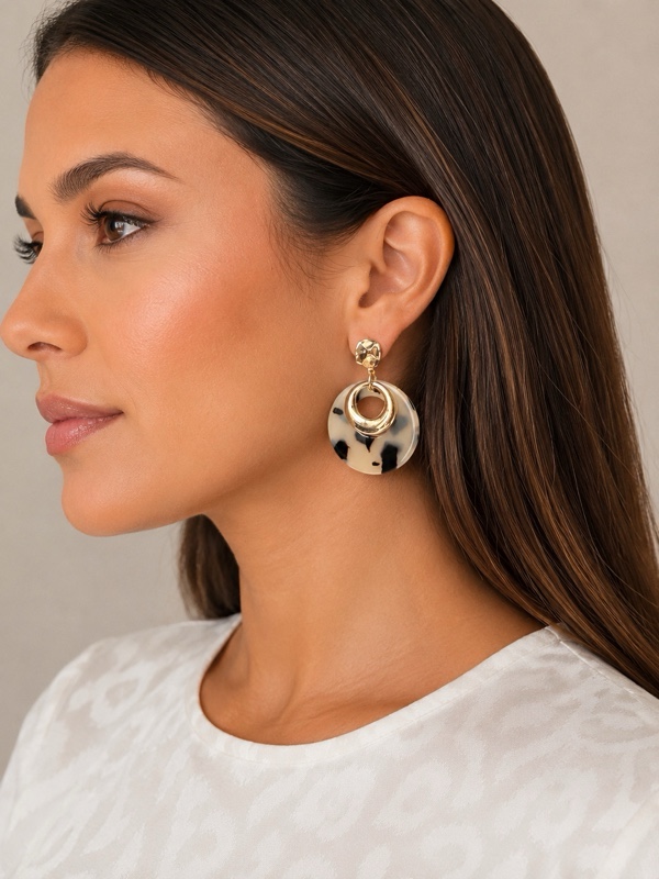 ARETE CÍRCULO ANIMALPRINT DORADO