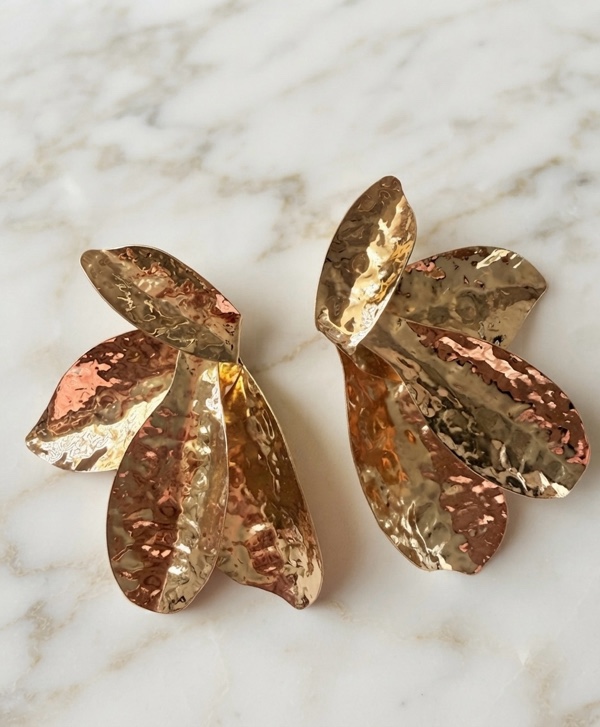 MAXI ARETES HOJAS DORADAS DORADO