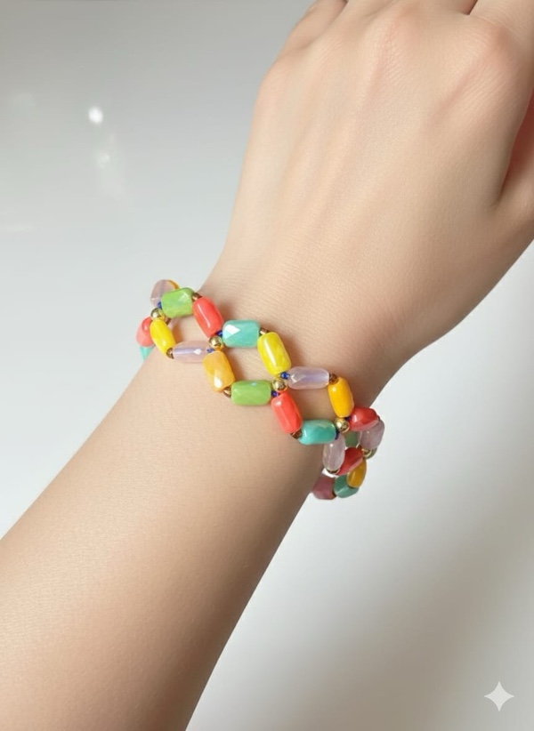 PULSERA TEJIDA EN MIYUKI TILA DE COLORES COLORES