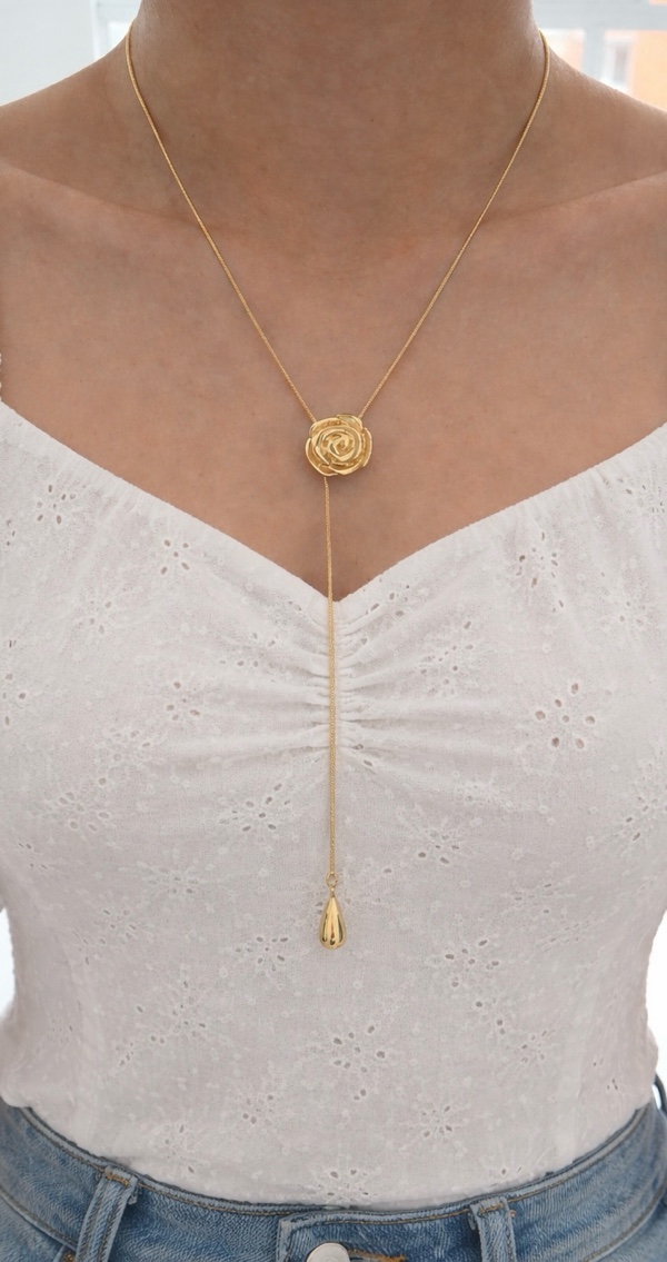 CORBATÍN FLOR AJUSTABLE DORADO