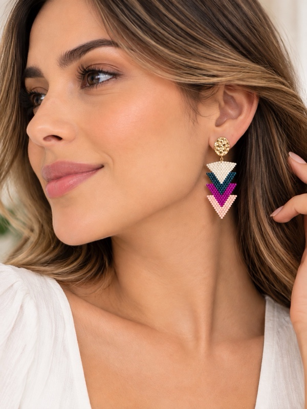 ARETES TEJIDOS MIYUKI COLORES MEDIANOS COLORES
