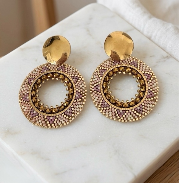 ARETES TEJIDOS EN MIYUKI COLORES