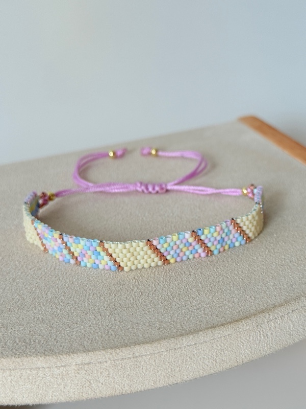 PULSERA TEJIDA MIYUKI COLORES PASTELES COLORES