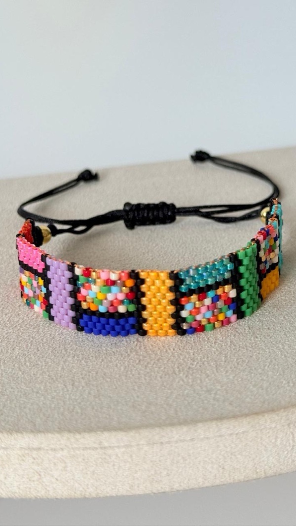 PULSERA TEJIDA EN MIYUKI COLORES COLORES