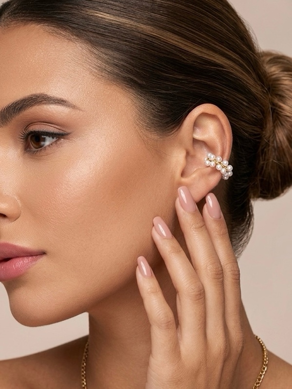 EARCUFF PERLITAS DORADO