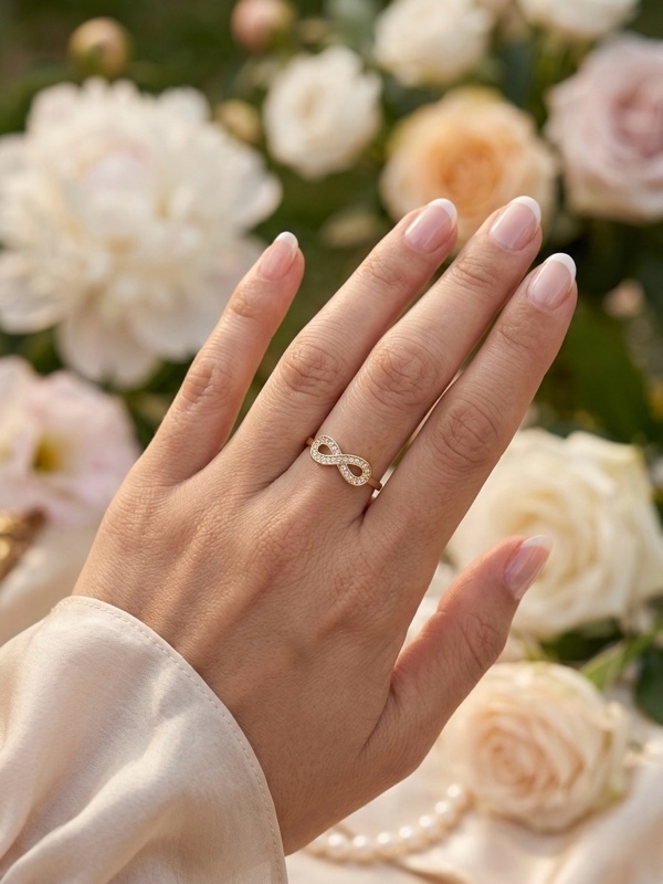 ANILLO INFINITO RODIO DORADO