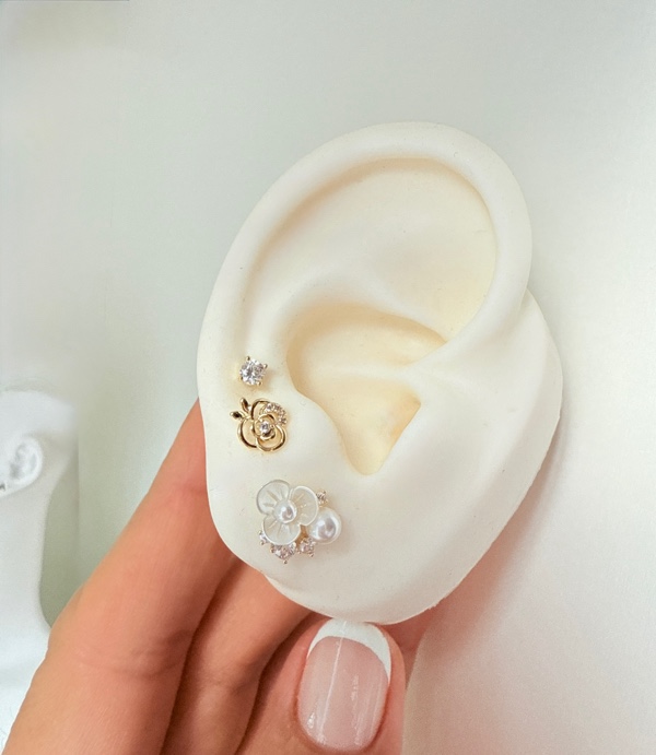 SET TOPOS FLORES NACAR PERLA DORADO