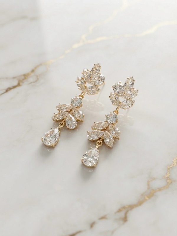 ARETES LARGOS CON CIRCONES DORADO