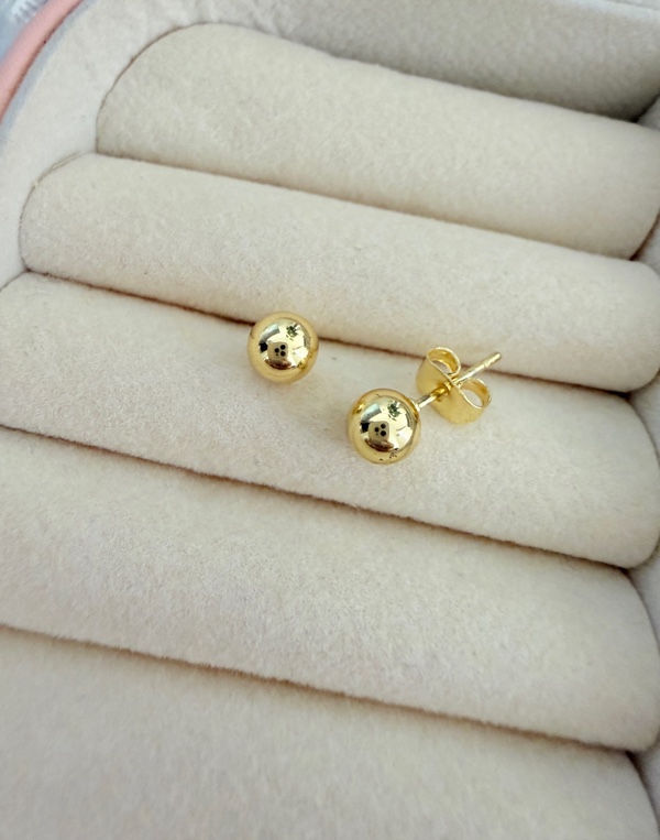 ARETES TOPO BALIN RODIO DORADO