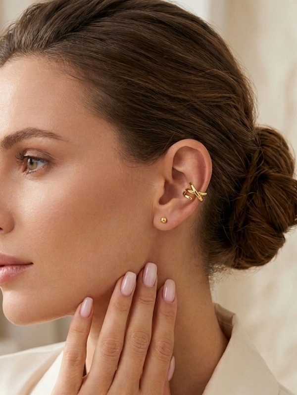 EARCUFF VARIAS LINEAS DORADO DORADO