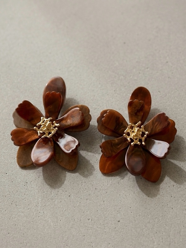 MAXI ARETES FLOR CAFE COLORES