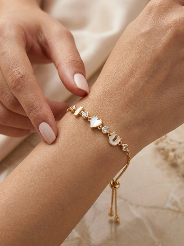 PULSERA AJUSTABLE ILOVEU DORADO