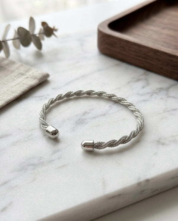 PULSERA RIGIDA PLATEADA PLATEADO