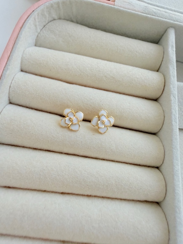 TOPOS FLOR CON RESINA BLANCA DORADO